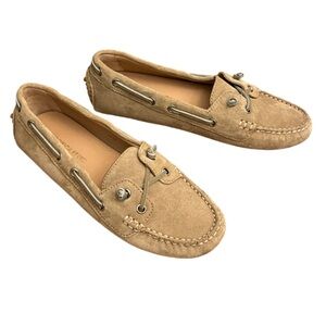 VERONICA BEARD Jia Leather Driver Boating Loafer- NWOB - Color; Sand - 5